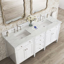 James Martin Brittany 72" Double Bathroom Vanity, Bright White
