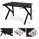 K-Shaped Gaming Desk with Cup Holder Headphone by LJGDeals