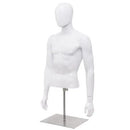 Plastic Half Body Head Turn Male Mannequin with Base by LJGDeals