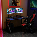 K-Shaped Gaming Desk with Cup Holder Headphone by LJGDeals