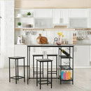 Industrial Dining Bar Pub Table with Metal Frame and Storage Shelves by LJGDeals