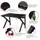 K-Shaped Gaming Desk with Cup Holder Headphone by LJGDeals