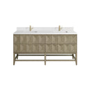 James Martin Emmeline 72" Double Bathroom Vanity, Pebble Oak