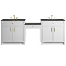 James Martin Bellshire 96" Double Bathroom Vanity, Bright White