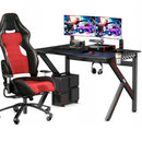 K-Shaped Gaming Desk with Cup Holder Headphone by LJGDeals