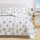 Coastal Blue Sailboat Quilt Set - Marzano Collection by Great Bay Home