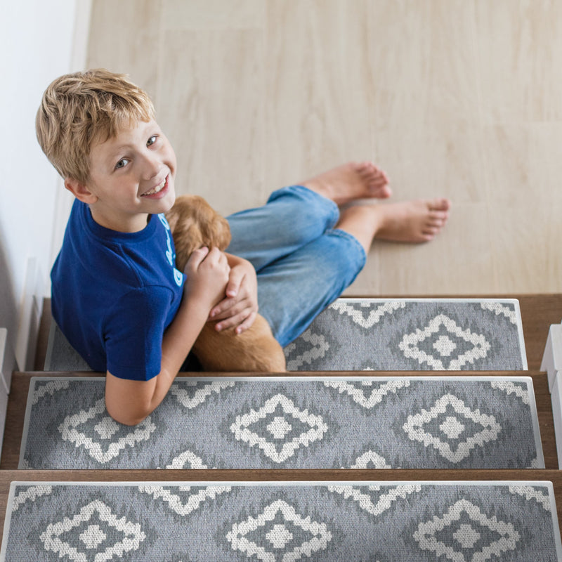 New Age Tetra Multi Color Design 9" X 28" Stair Treads