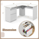 L-Shaped Computer Desk with Letter File Drawer by LJGDeals