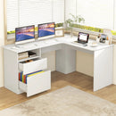 L-Shaped Computer Desk with Letter File Drawer by LJGDeals
