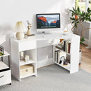48 Inches L Shaped Corner Executive Computer Desk with Drawer-White by LJGDeals