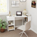 48 Inches L Shaped Corner Executive Computer Desk with Drawer-White by LJGDeals