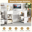 48 Inches L Shaped Corner Executive Computer Desk with Drawer-White by LJGDeals