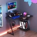 L Shaped Gaming Desk with Outlets and USB Ports by LJGDeals