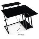L Shaped Gaming Desk with Outlets and USB Ports by LJGDeals