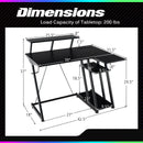 L Shaped Gaming Desk with Outlets and USB Ports by LJGDeals