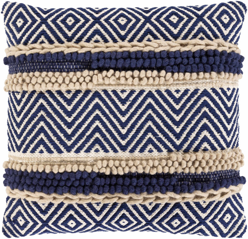 Labrador Navy Diamond Chevron Throw Pillow