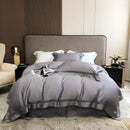 GobekUsa Eucalyptus Lyocell Luxury Bedding Set in White Champagne Grey Pink