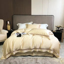 GobekUsa Eucalyptus Lyocell Luxury Bedding Set in White Champagne Grey Pink