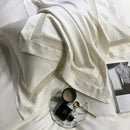GobekUsa Eucalyptus Lyocell Luxury Bedding Set in White Champagne Grey Pink