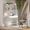 Ladder Shelf Desk with Countertop Drawer and Anti-Toppling Device-Oak