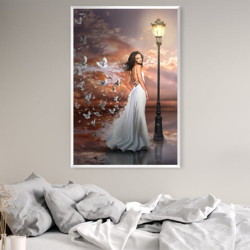 Lady and The Doves Canvas