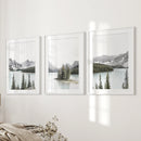 Canada Mountain Lake Poster. 3 Piece Nature Wall Art by Wall Art Set