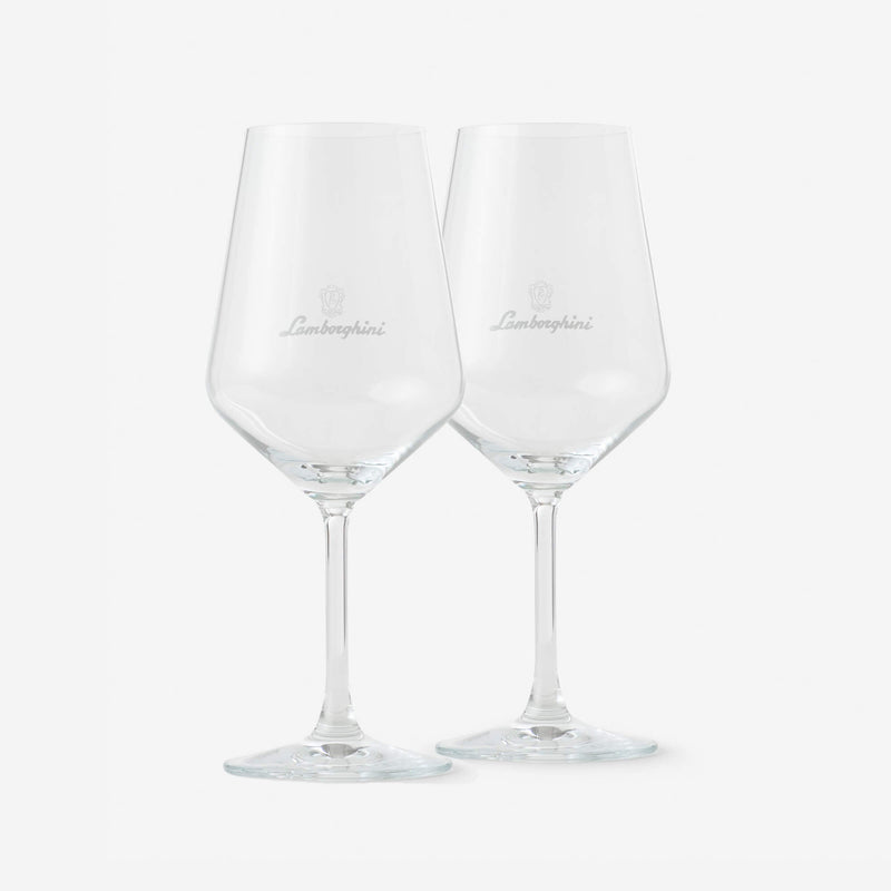 2 Lamborghini Branded Crystal Wine Glasses