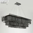 GobekUsa Lamis - Modern Black Rectangle Crystal Chandelier