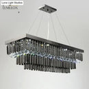 GobekUsa Lamis - Modern Black Rectangle Crystal Chandelier