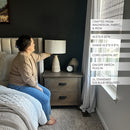 Intricate Beige Bedside Table Lamp by Decor Steals