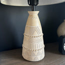 Intricate Beige Bedside Table Lamp by Decor Steals