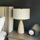 Intricate Beige Bedside Table Lamp by Decor Steals