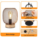 7.5''H Touch Adjustable Table Lamp(Wooden Base,Bronze round)