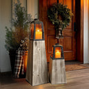 Removable Metal Lanterns with Wood Base, Set of Two by Decor Steals