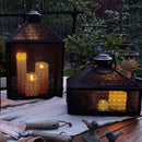 Perforated Iron Metal Lanterns, Set of Three by Decor Steals