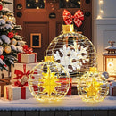 3 Pieces Pre-Lit Lantern Balls with 732 Bright LED Lights and Ground Stakes by DirectDeals