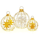 3 Pieces Pre-Lit Lantern Balls with 732 Bright LED Lights and Ground Stakes by LJGDeals
