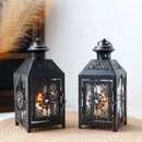 JHY DESIGN Set of 2 Decorative Candle Lantern 9.5" High Metal Candle Lantern by JHY DESIGN