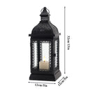 13''H Rustic Metal Candle Lantern(Black)
