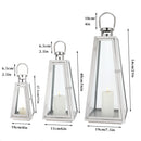 Set of 3-21'' & 16'' &11''High Stainless Steel Lantern