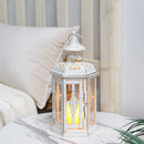 10 inch High Vintage Style Hanging Lantern Metal Candleholder