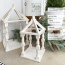 Distressed White Turned Wooden Open Lanterns, Set of Two by Decor Steals