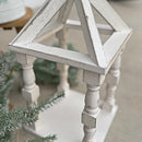 Distressed White Turned Wooden Open Lanterns, Set of Two by Decor Steals