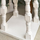 Distressed White Turned Wooden Open Lanterns, Set of Two by Decor Steals