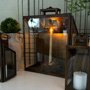 Rustic Bronze Tempered Glass Lanterns, Set of Three by Decor Steals