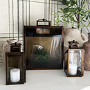 Rustic Bronze Tempered Glass Lanterns, Set of Three by Decor Steals