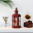 10“H Vintage Hanging Lantern(Red with Black Brush)
