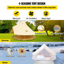 Large 10FT Outdoor Luxury Glamping Yurt Teepee Canvas Camping House W/ Stove Jack (SAK92615)