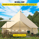 Large 10FT Outdoor Luxury Glamping Yurt Teepee Canvas Camping House W/ Stove Jack (SAK92615)