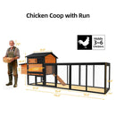 Large 114-Inch Outdoor Wooden Chicken Coop With Run And Nesting Box (SAK83516) by SAKSBY WHOLESALE